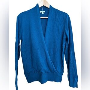 💙J Jill Dark Turquoise Faux Wrap Sweater Size: S